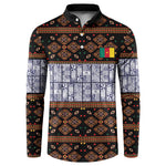 Cameroon Toghu Button Sweatshirt Flag Coat Of Arms - Traditional Bamenda Art