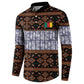Cameroon Toghu Button Sweatshirt Flag Coat Of Arms - Traditional Bamenda Art