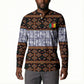 Cameroon Toghu Button Sweatshirt Flag Coat Of Arms - Traditional Bamenda Art