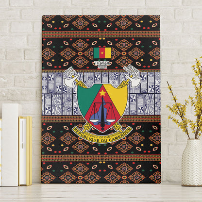 Cameroon Toghu Canvas Wall Art Flag Coat Of Arms - Traditional Bamenda Art