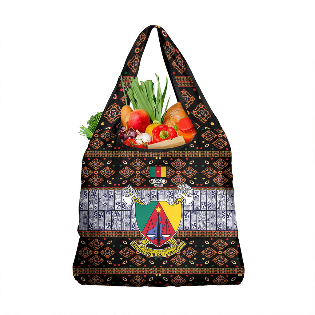 Cameroon Toghu Grocery Bag Flag Coat Of Arms - Traditional Bamenda Art