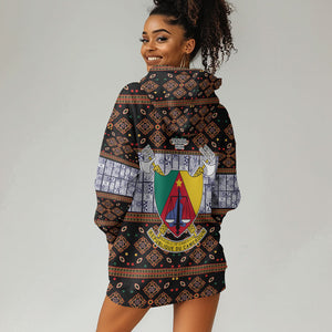 Cameroon Toghu Hoodie Dress Flag Coat Of Arms - Traditional Bamenda Art