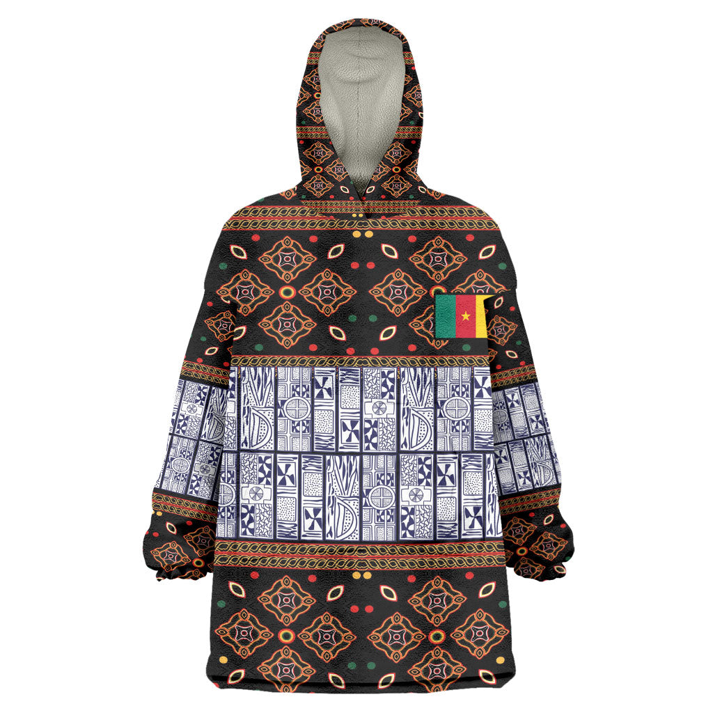 Cameroon Toghu Kid Wearable Blanket Hoodie Flag Coat Of Arms - Traditional Bamenda Art