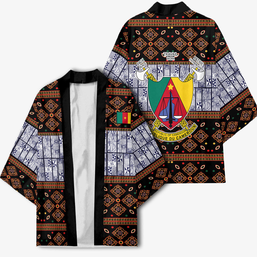 Cameroon Toghu Kimono Flag Coat Of Arms - Traditional Bamenda Art