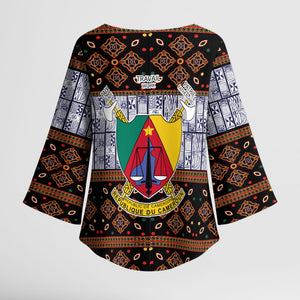 Cameroon Toghu Kimono Sleeve Blouse Flag Coat Of Arms - Traditional Bamenda Art
