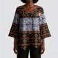 Cameroon Toghu Kimono Sleeve Blouse Flag Coat Of Arms - Traditional Bamenda Art