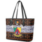 Cameroon Toghu Leather Tote Bag Flag Coat Of Arms - Traditional Bamenda Art