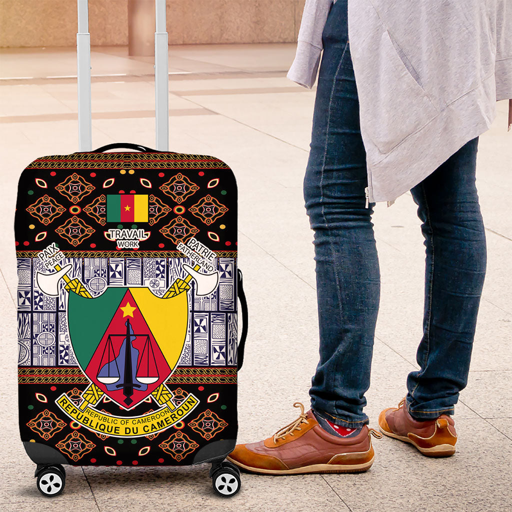 Cameroon Toghu Luggage Cover Flag Coat Of Arms - Traditional Bamenda Art