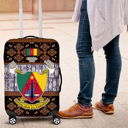 Cameroon Toghu Luggage Cover Flag Coat Of Arms - Traditional Bamenda Art
