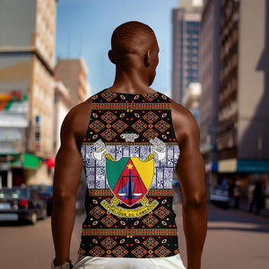 Cameroon Toghu Men Tank Top Flag Coat Of Arms - Traditional Bamenda Art
