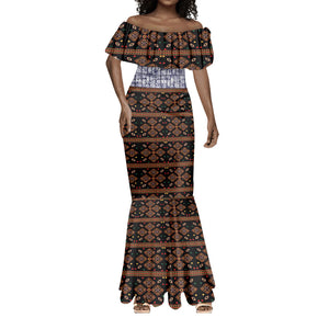 Cameroon Toghu Mermaid Dress Flag Coat Of Arms - Traditional Bamenda Art