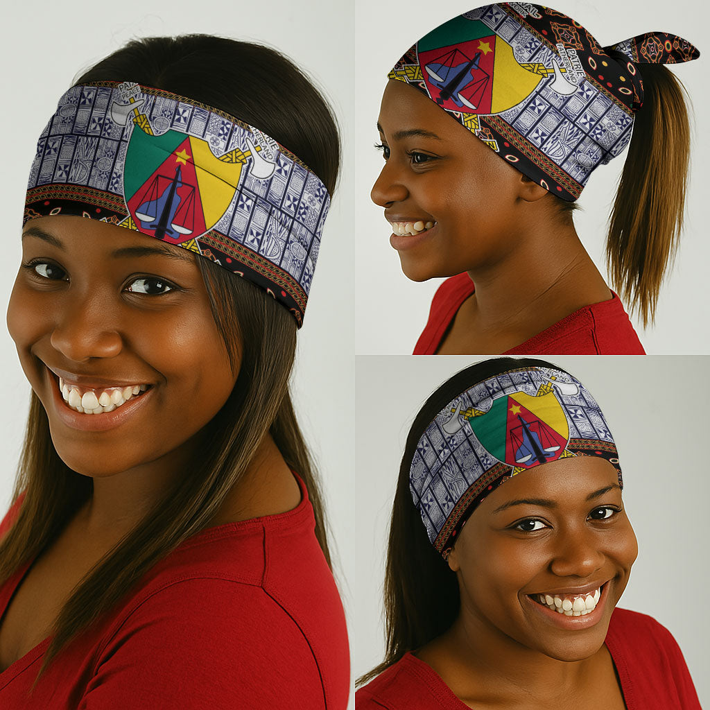 Cameroon Toghu Neck Gaiter Flag Coat Of Arms - Traditional Bamenda Art