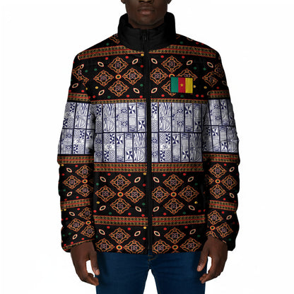 Cameroon Toghu Padded Jacket Flag Coat Of Arms - Traditional Bamenda Art