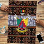 Cameroon Toghu Puzzle Flag Coat Of Arms - Traditional Bamenda Art