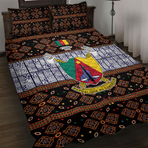 Cameroon Toghu Quilt Bed Set Flag Coat Of Arms - Traditional Bamenda Art
