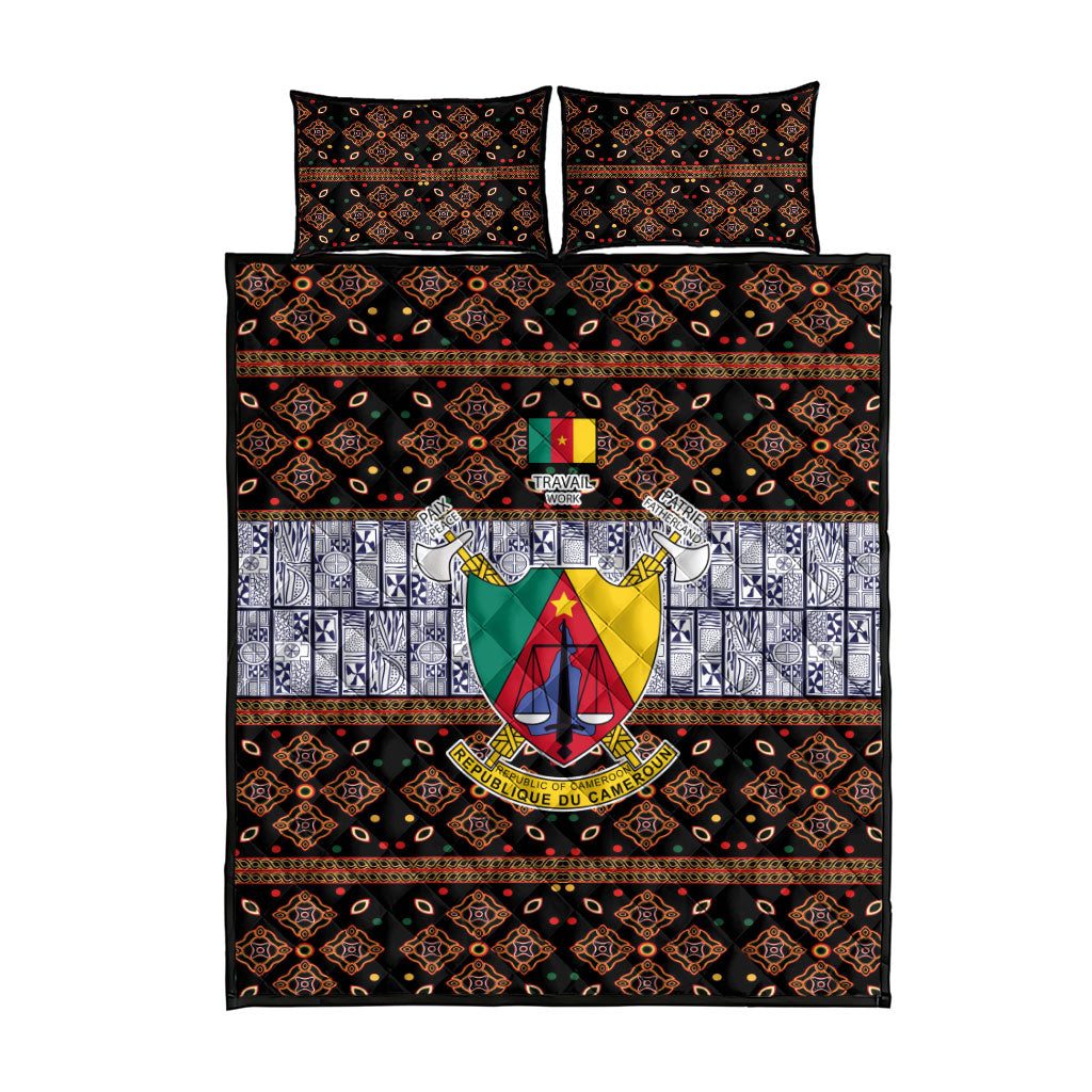 Cameroon Toghu Quilt Bed Set Flag Coat Of Arms - Traditional Bamenda Art
