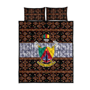 Cameroon Toghu Quilt Bed Set Flag Coat Of Arms - Traditional Bamenda Art