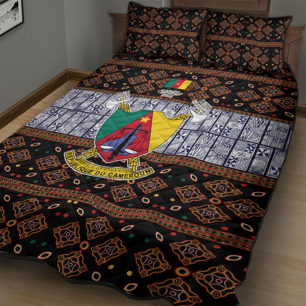 Cameroon Toghu Quilt Bed Set Flag Coat Of Arms - Traditional Bamenda Art