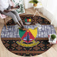 Cameroon Toghu Round Carpet Flag Coat Of Arms - Traditional Bamenda Art