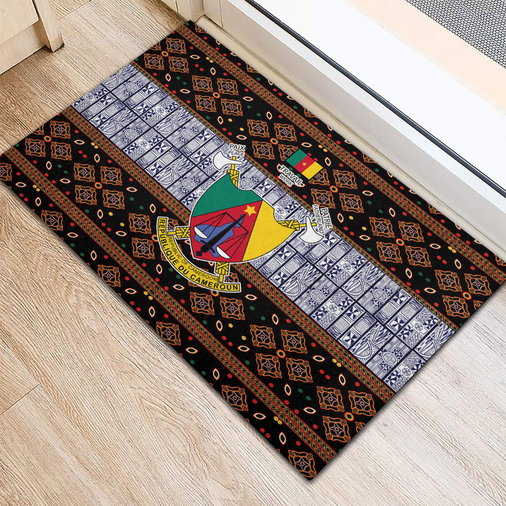 Cameroon Toghu Rubber Doormat Flag Coat Of Arms - Traditional Bamenda Art