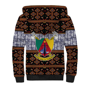 Cameroon Toghu Sherpa Hoodie Flag Coat Of Arms - Traditional Bamenda Art