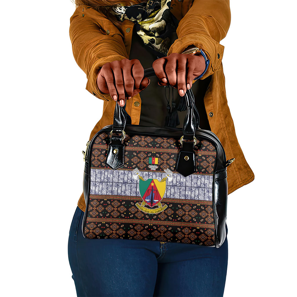 Cameroon Toghu Shoulder Handbag Flag Coat Of Arms - Traditional Bamenda Art