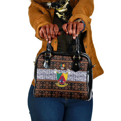 Cameroon Toghu Shoulder Handbag Flag Coat Of Arms - Traditional Bamenda Art