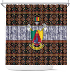Cameroon Toghu Shower Curtain Flag Coat Of Arms - Traditional Bamenda Art