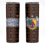 Cameroon Toghu Skinny Tumbler Flag Coat Of Arms - Traditional Bamenda Art