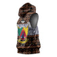 Cameroon Toghu Sleeveless Hoodie Flag Coat Of Arms - Traditional Bamenda Art