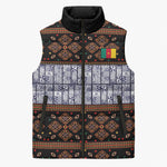 Cameroon Toghu Sleeveless Puffer Jacket Flag Coat Of Arms - Traditional Bamenda Art