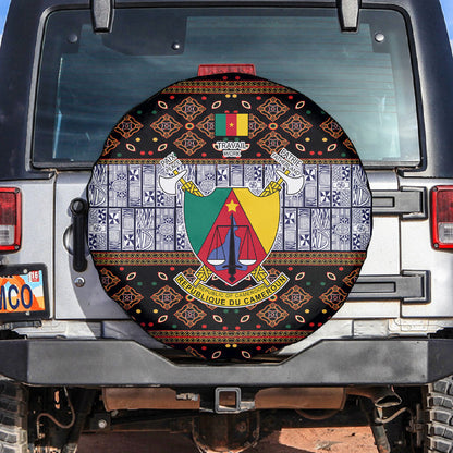 Cameroon Toghu Spare Tire Cover Flag Coat Of Arms - Traditional Bamenda Art