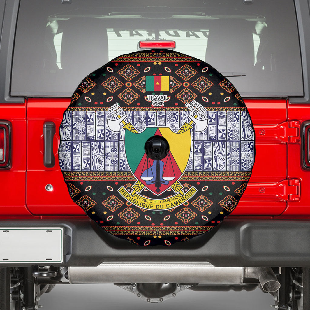 Cameroon Toghu Spare Tire Cover Flag Coat Of Arms - Traditional Bamenda Art