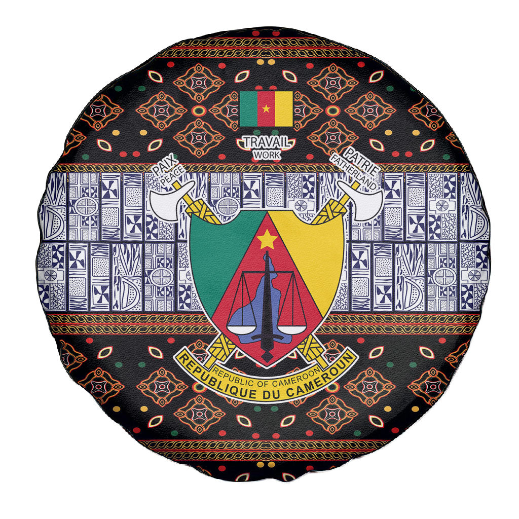 Cameroon Toghu Spare Tire Cover Flag Coat Of Arms - Traditional Bamenda Art