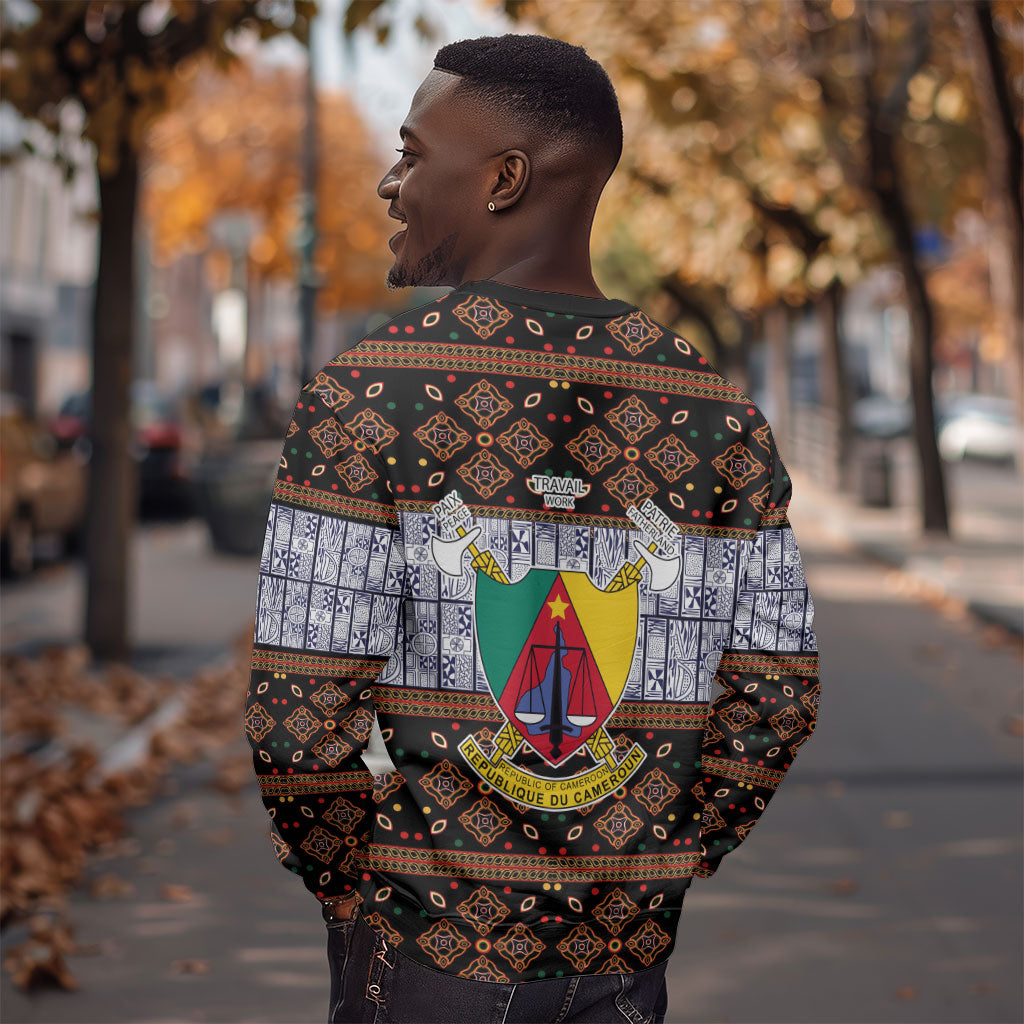 Cameroon Toghu Sweatshirt Flag Coat Of Arms - Traditional Bamenda Art