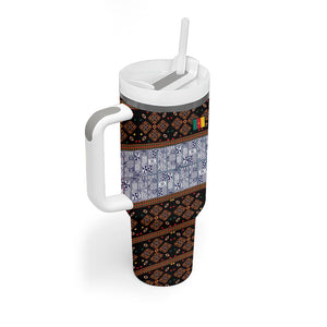 Cameroon Toghu Tumbler With Handle Flag Coat Of Arms - Traditional Bamenda Art