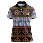 Cameroon Toghu Women Polo Shirt Flag Coat Of Arms - Traditional Bamenda Art