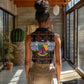 Cameroon Toghu Women Sleeveless Polo Shirt Flag Coat Of Arms - Traditional Bamenda Art