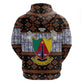 Cameroon Toghu Zip Hoodie Flag Coat Of Arms - Traditional Bamenda Art