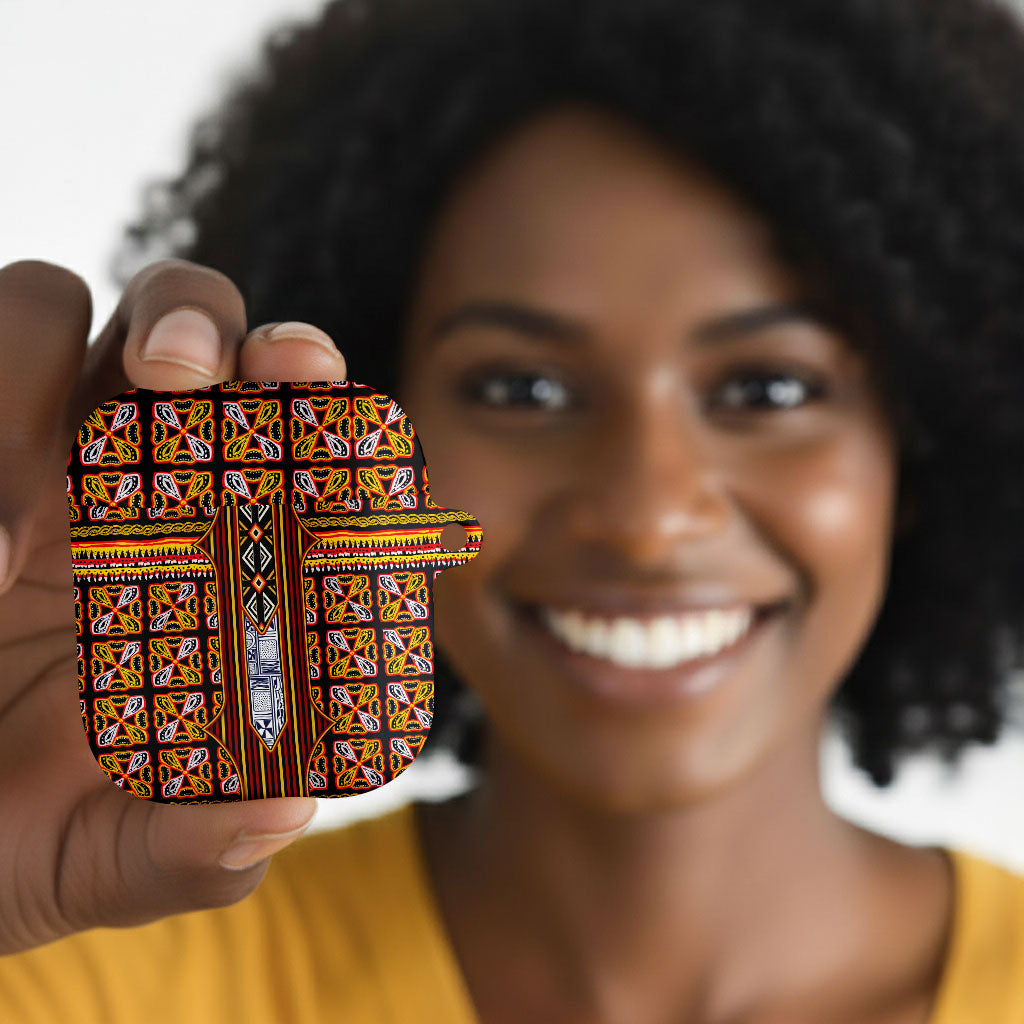 Cameroon Toghu AirPods Case Vibrant Bamenda Tribal - Authentic African Folk Art