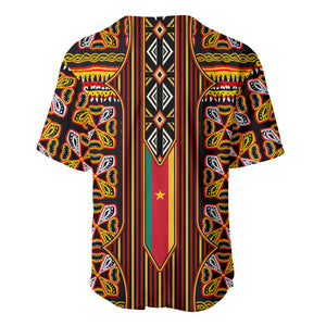 Cameroon Toghu Baseball Jersey Vibrant Bamenda Tribal - Authentic African Folk Art