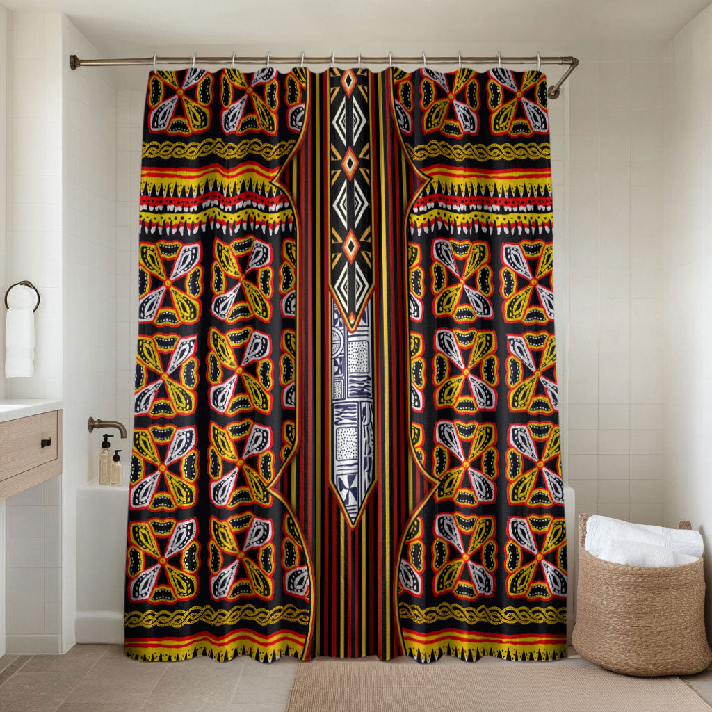 Cameroon Toghu Bathroom Set Vibrant Bamenda Tribal - Authentic African Folk Art