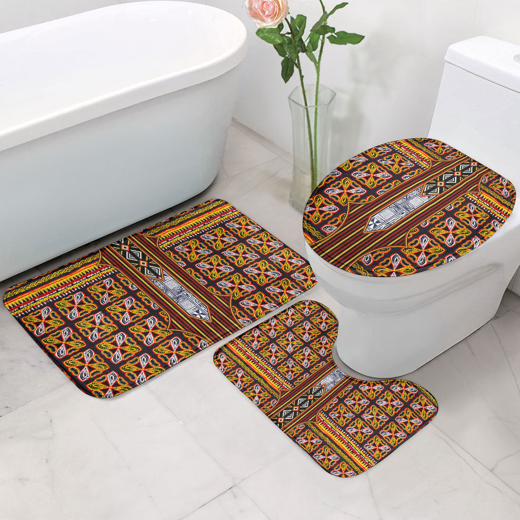 Cameroon Toghu Bathroom Set Vibrant Bamenda Tribal - Authentic African Folk Art