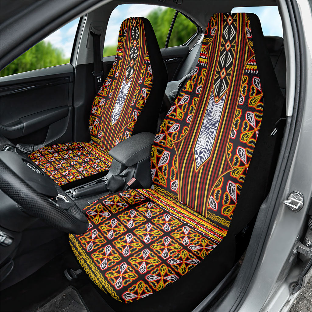 Cameroon Toghu Car Seat Cover Vibrant Bamenda Tribal - Authentic African Folk Art