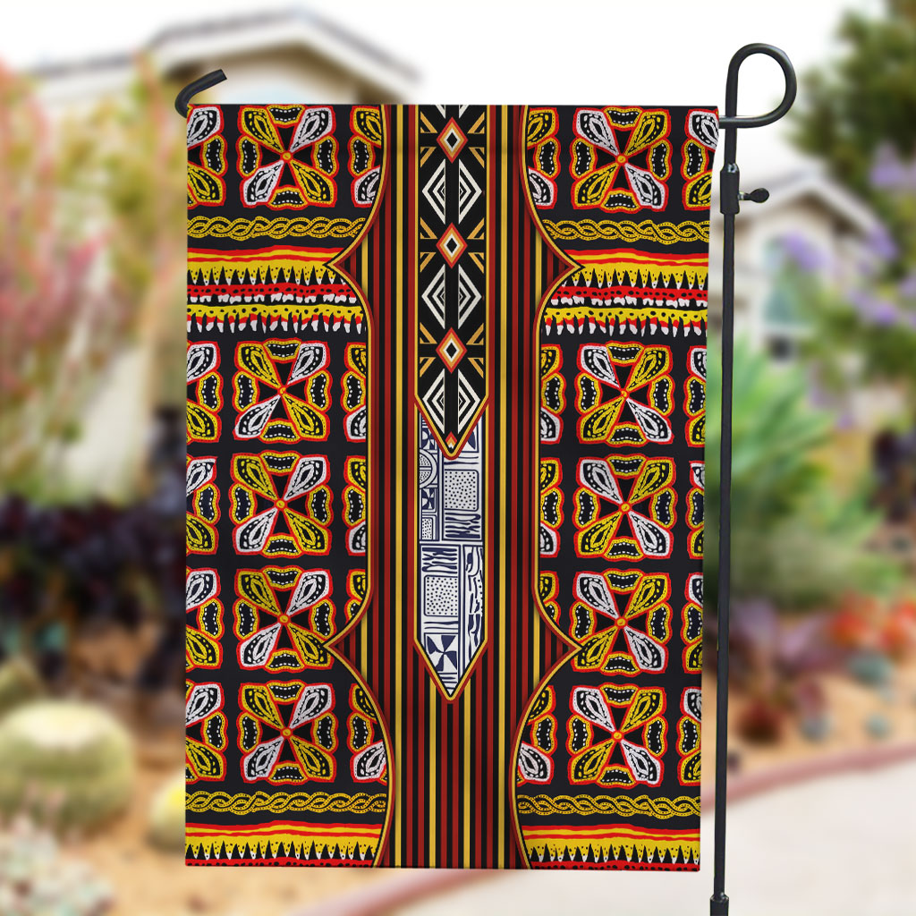 Cameroon Toghu Garden Flag Vibrant Bamenda Tribal - Authentic African Folk Art