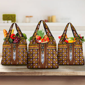 Cameroon Toghu Grocery Bag Vibrant Bamenda Tribal - Authentic African Folk Art