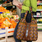 Cameroon Toghu Grocery Bag Vibrant Bamenda Tribal - Authentic African Folk Art
