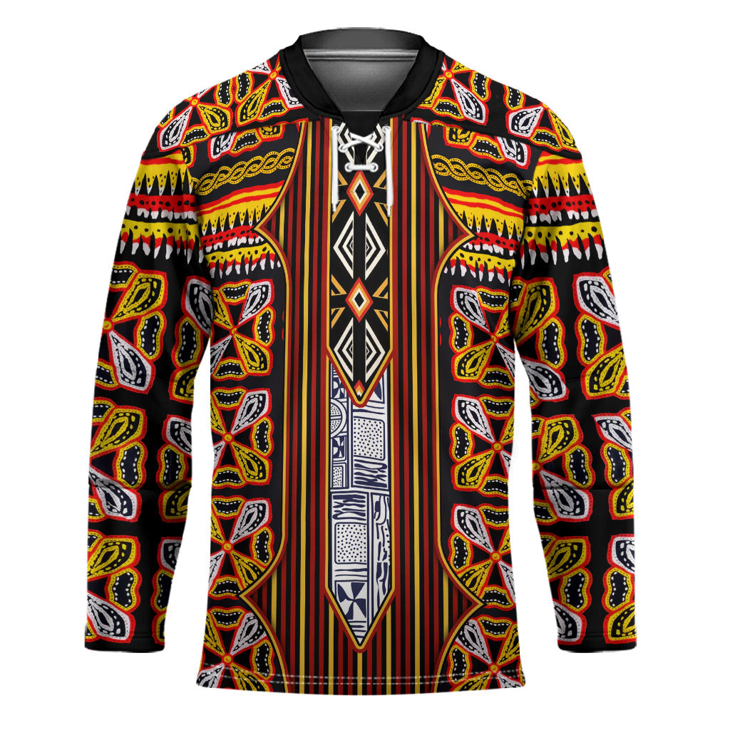 Cameroon Toghu Hockey Jersey Vibrant Bamenda Tribal - Authentic African Folk Art