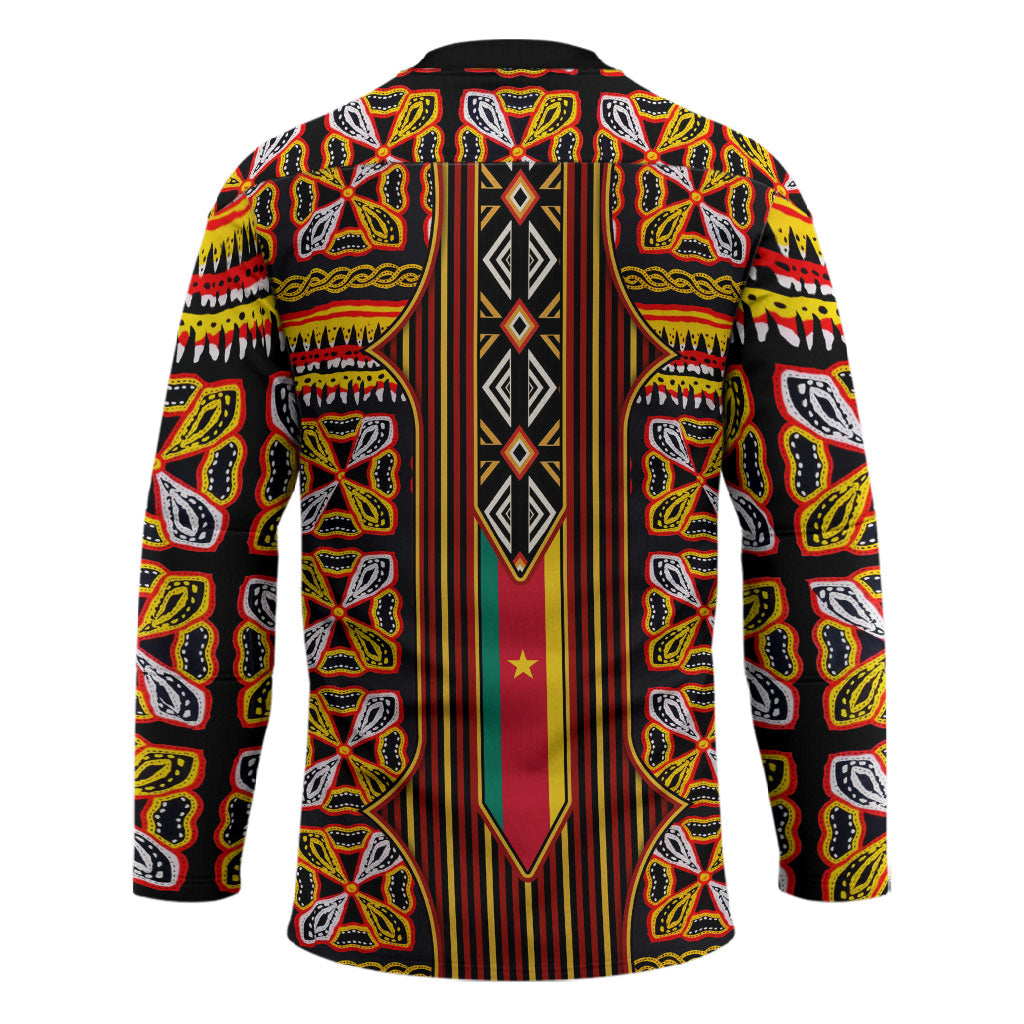 Cameroon Toghu Hockey Jersey Vibrant Bamenda Tribal - Authentic African Folk Art