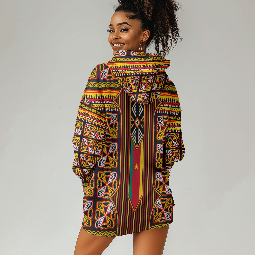Cameroon Toghu Hoodie Dress Vibrant Bamenda Tribal - Authentic African Folk Art